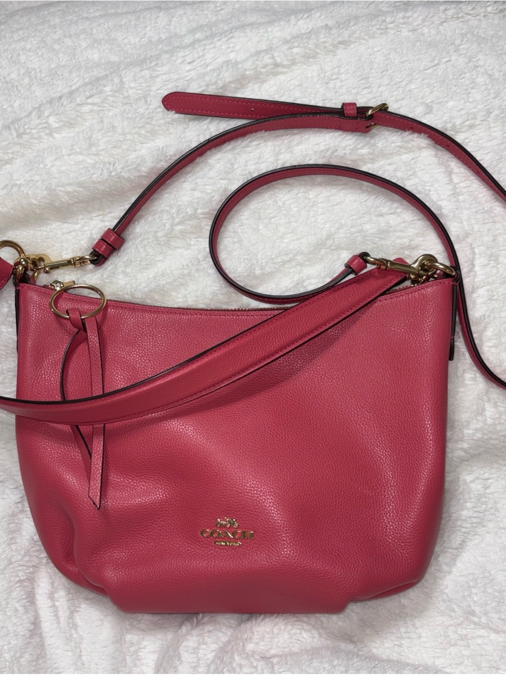 Coach Rose Pink Pebbled Leather Shoulder Bag with Wallet - Picture 3 of 16